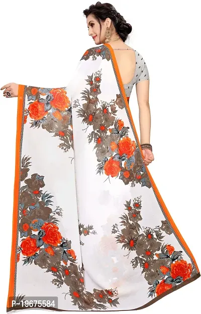 Women Stylish Art Silk Printed Saree with Blouse piece-thumb4