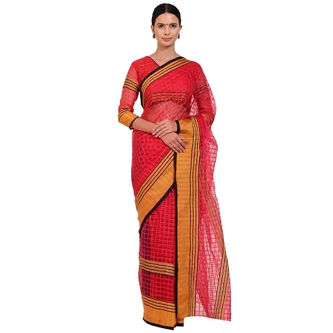 SAADHVI Womens Cotton Silk Striped Work Saree With Blouse (FL-SONAKSHI GO$)