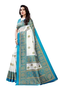 Stylish Art Silk Green Printed Saree With Blouse Piece For Women-thumb1