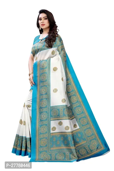 Stylish Art Silk Green Printed Saree With Blouse Piece For Women-thumb2