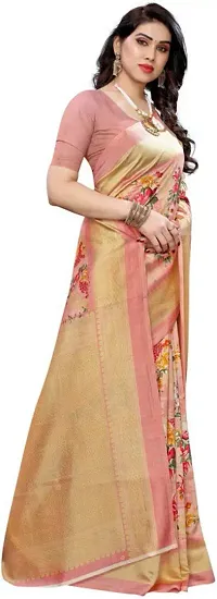 Women Stylish Art Silk Solid Saree with Blouse piece-thumb2