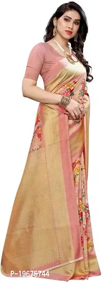 Women Stylish Art Silk Solid Saree with Blouse piece-thumb3