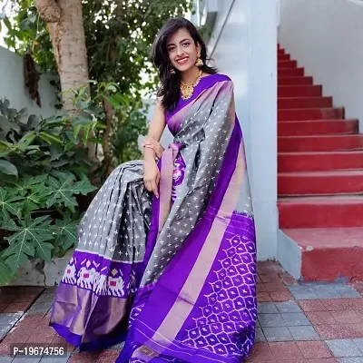 Stylish Multicoloured Crepe Printed Saree with Blouse piece-thumb0