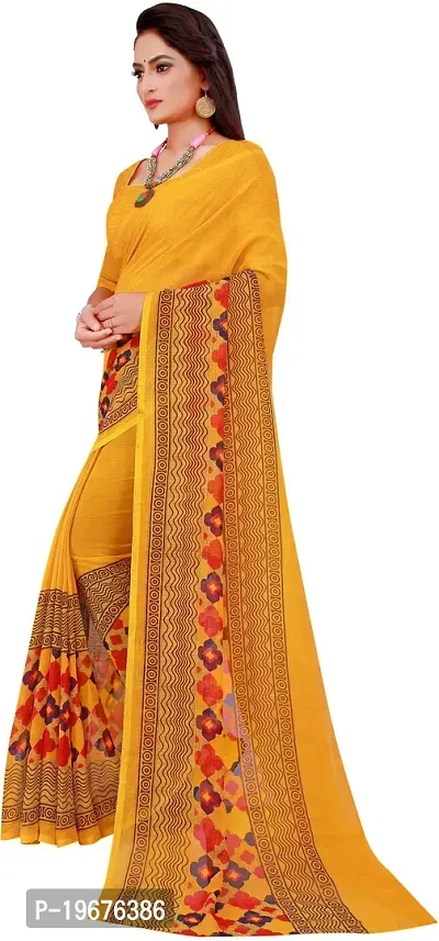 Women Stylish Georgette Printed Saree with Blouse piece-thumb5