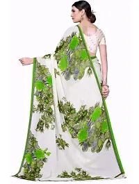 Stylish Georgette Green Printed Saree With Blouse Piece For Women-thumb2