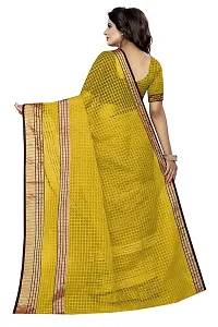 Stylish Cotton Silk Yellow Printed Saree With Blouse Piece For Women-thumb3