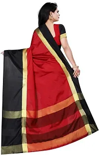 Women Stylish Silk Blend Self Pattern Saree with Blouse piece-thumb2