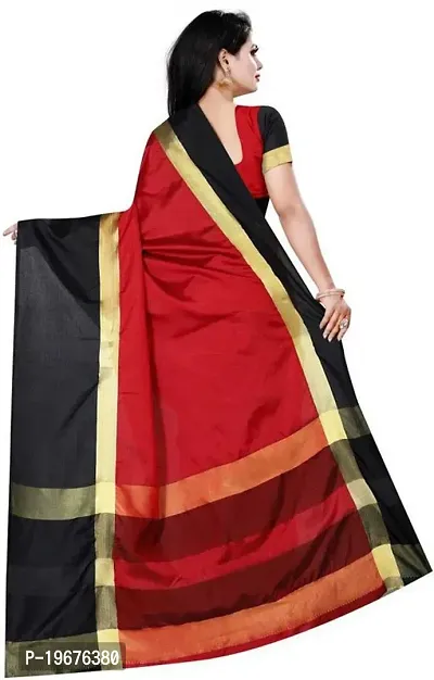 Women Stylish Silk Blend Self Pattern Saree with Blouse piece-thumb3