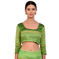 Stylish Cotton Silk Green Printed Saree With Blouse Piece For Women-thumb3