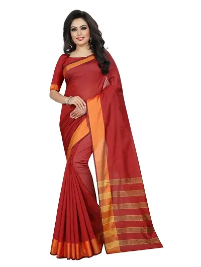 Stylish Fancy Silk Saree With Blouse Piece For Women Pack Of 1