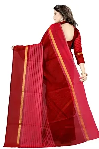 Women Cotton Silk Striped Saree with Blouse piece-thumb1