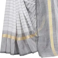 Women Stylish Cotton Silk Striped Saree with Blouse piece-thumb4