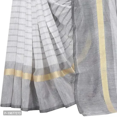 Women Stylish Cotton Silk Striped Saree with Blouse piece-thumb5