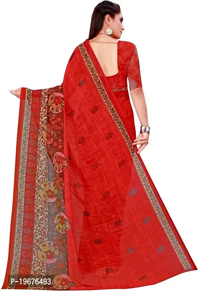 Women Stylish Georgette Printed Saree with Blouse piece-thumb4