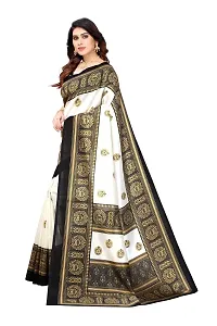 Stylish Black Cotton Silk Woven Design Saree with Blouse piece For Women-thumb1