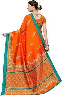 Women Stylish Art Silk Printed Saree with Blouse piece-thumb2