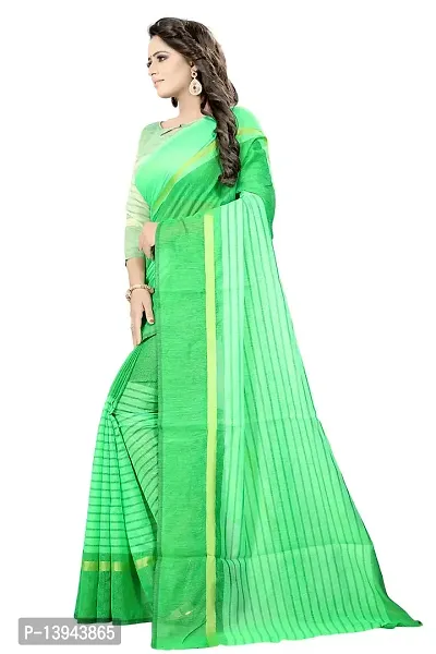 Stylish Green cotton silk Sarees For Women-thumb2