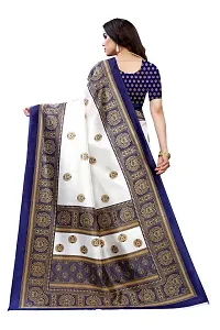 Stylish Art Silk Blue Printed Saree With Blouse Piece For Women-thumb3