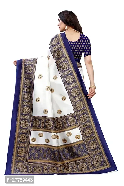 Stylish Art Silk Blue Printed Saree With Blouse Piece For Women-thumb4