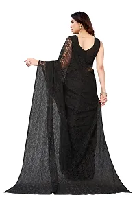 Elegant Black Cotton Silk Saree with Blouse piece For Women-thumb3