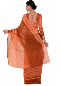 Women Stylish Cotton Silk Striped Saree with Blouse piece-thumb1