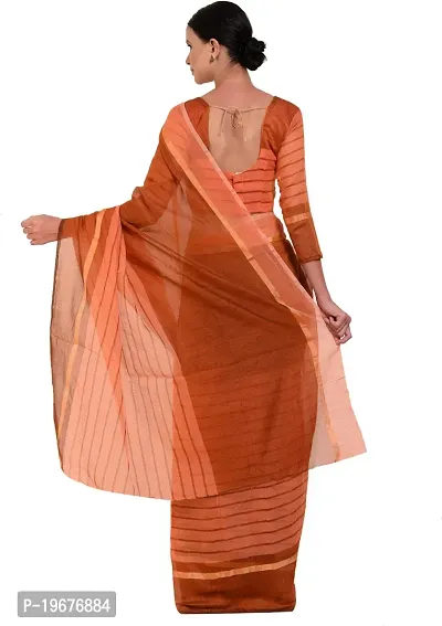 Women Stylish Cotton Silk Striped Saree with Blouse piece-thumb2