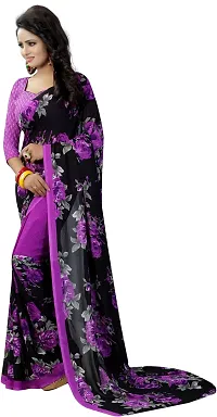 Stylish Purple Art Silk Saree with Blouse piece For Women-thumb2