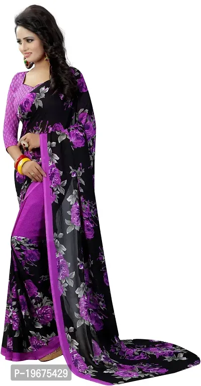 Stylish Purple Art Silk Saree with Blouse piece For Women-thumb3