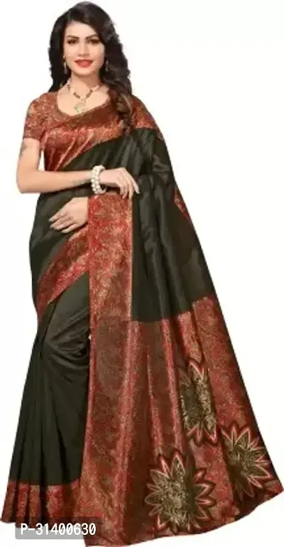 Beautiful Cotton Silk Black Woven Design  Saree with Blouse piece For Women-thumb0