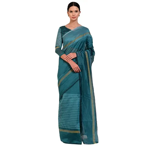 New In Cotton Silk Saree with Blouse piece 