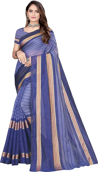 Stylish Fancy Silk Saree With Blouse Piece For Women Pack Of 1