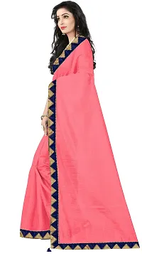 Women Stylish Art Silk Solid Saree with Blouse piece-thumb1