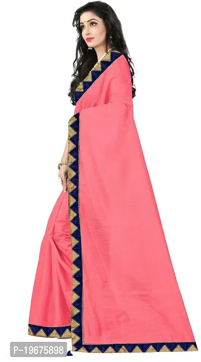 Women Stylish Art Silk Solid Saree with Blouse piece-thumb2