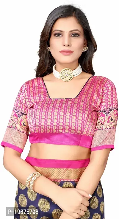 Women Stylish Net Printed Saree with Blouse piece-thumb5