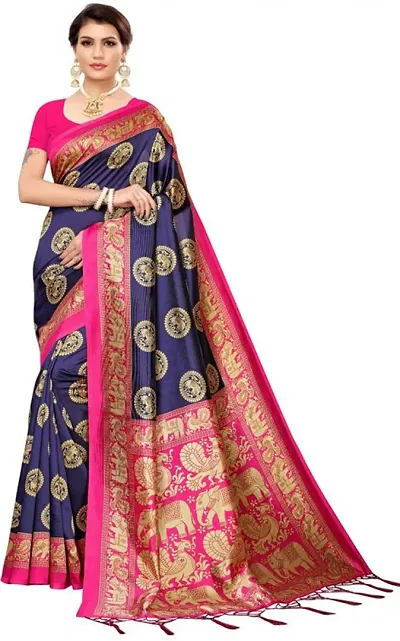 Stunning Art Silk Print Daily Wear Saree with Blouse piece