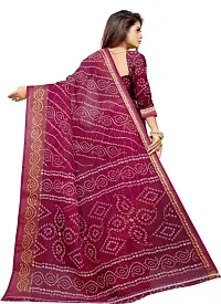 Stylish Wine Cotton Silk Saree With Blouse Piece For Women-thumb3