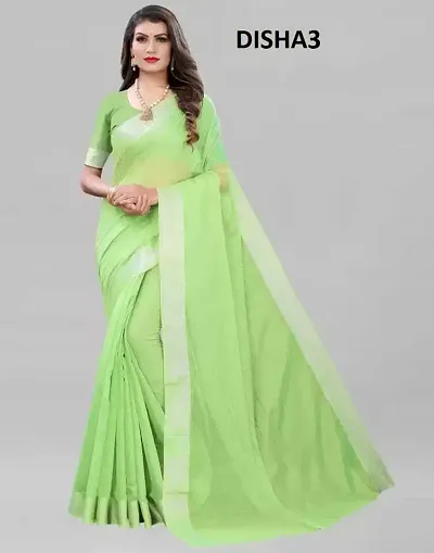 Women Stylish Blend Solid Saree with Blouse piece