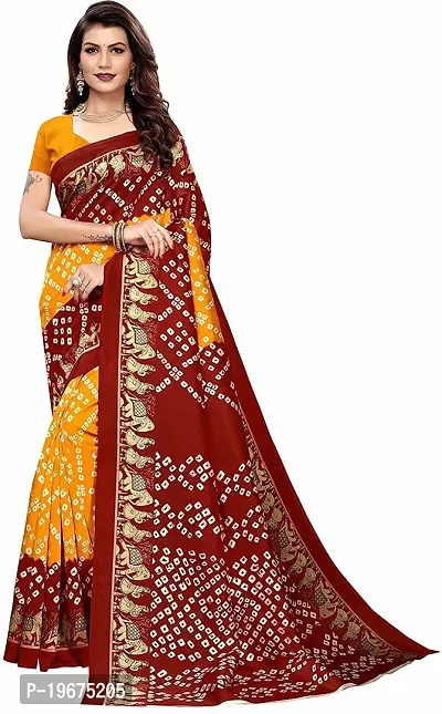 Stylish Multicoloured Art Silk Saree with Blouse piece For Women-thumb0