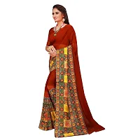 Stylish Georgette Multicoloured Printed Saree With Blouse Piece For Women-thumb1