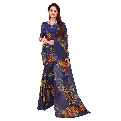 Dailywear Georgette Printed Sarees with Blouse piece