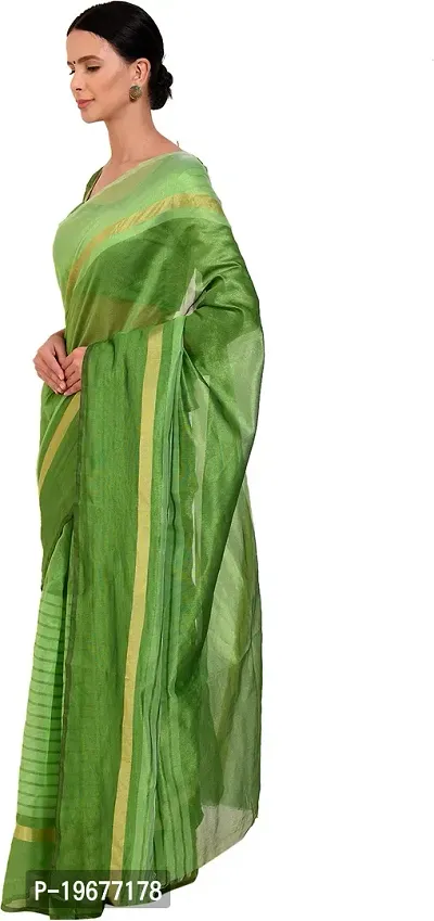 Women Stylish Cotton Silk Striped Saree with Blouse piece-thumb3