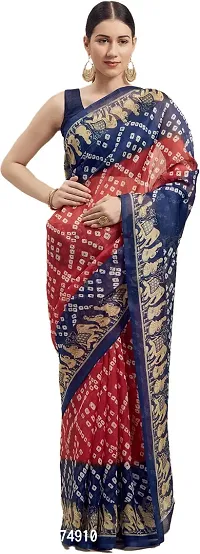 Women Stylish Georgette Solid Saree with Blouse piece-thumb0