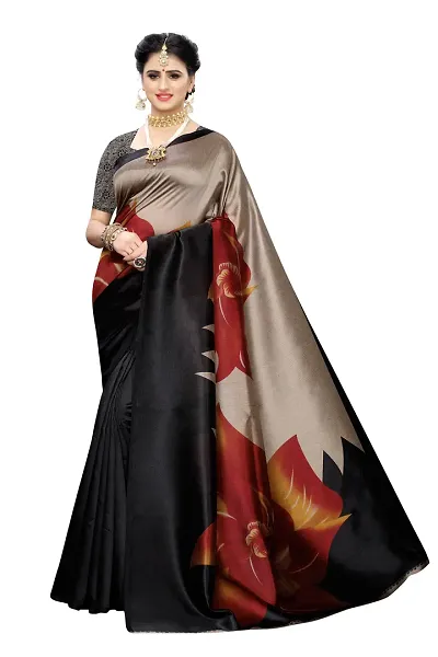 Daily Wear Art Silk Printed Sarees With Blouse Piece