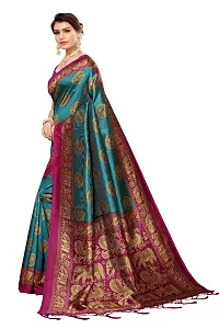 Stylish Art Silk Green Printed Saree With Blouse Piece For Women-thumb1