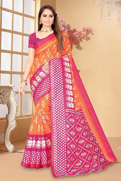 Attractive Art Silk Saree with Blouse piece 