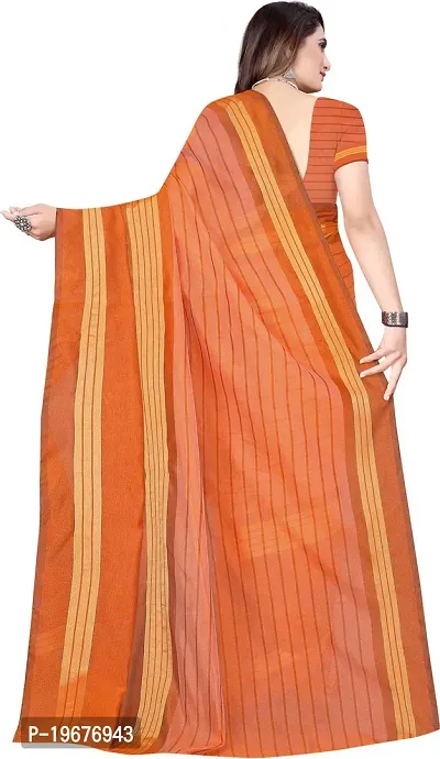 Women Stylish Cotton Silk Striped Saree with Blouse piece-thumb3