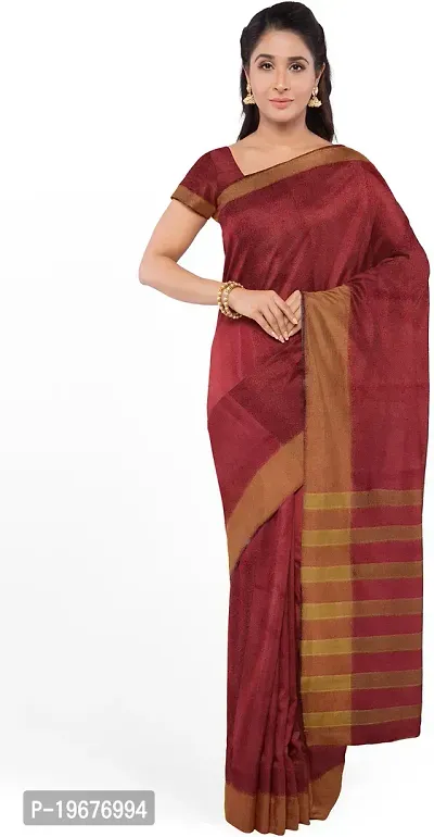 Women Stylish Cotton Silk Woven Design Saree with Blouse piece-thumb0