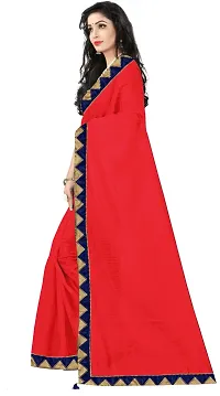 Women Stylish Art Silk Solid Saree with Blouse piece-thumb1