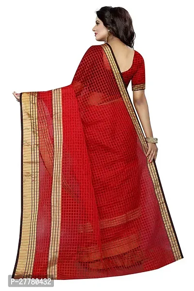 Stylish Cotton Silk Red Printed Saree With Blouse Piece For Women-thumb3