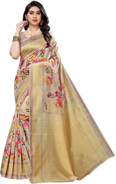 Stunning Art Silk Floral Print Daily Wear Saree with Blouse piece